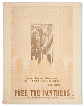 (BLACK PANTHERS.) WILLIAMS, ALICE FAY [AFENI CHAKUR]. ”We Will Have Our Liberation or Babylon Will Have Ashes to Sleep On.” FREE THE PA